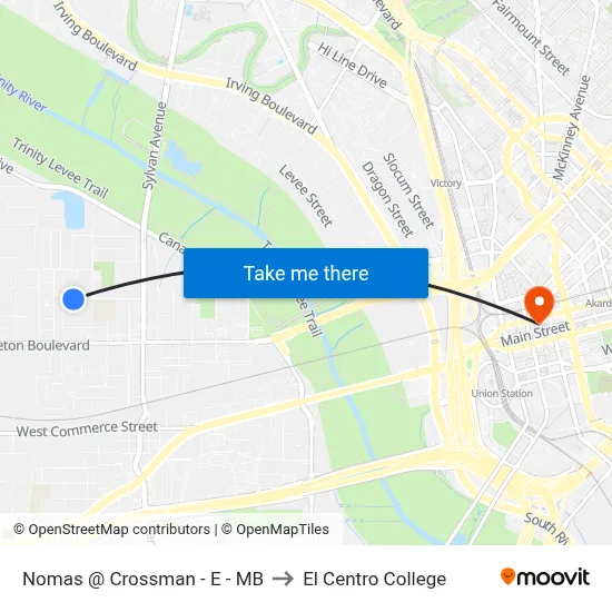 Nomas @ Crossman - E - MB to El Centro College map