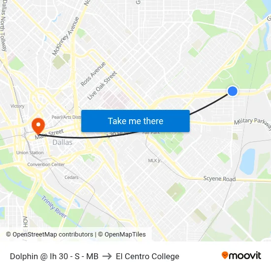 Dolphin @ Ih 30 - S - MB to El Centro College map