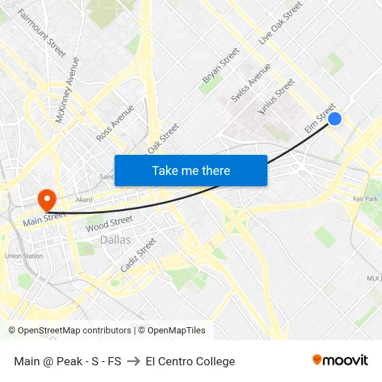 Main @ Peak - S - FS to El Centro College map