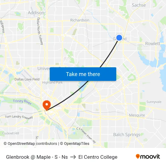 Glenbrook @ Maple - S - Ns to El Centro College map