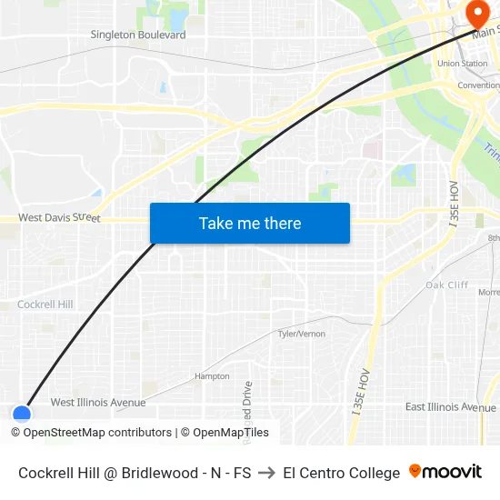 Cockrell Hill @ Bridlewood - N - FS to El Centro College map