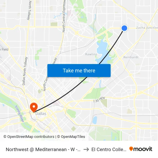 Northwest @ Mediterranean - W - Ns to El Centro College map