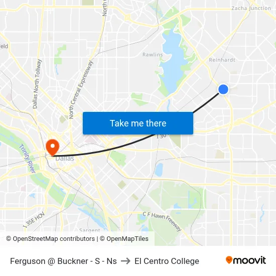 Ferguson @ Buckner - S - Ns to El Centro College map
