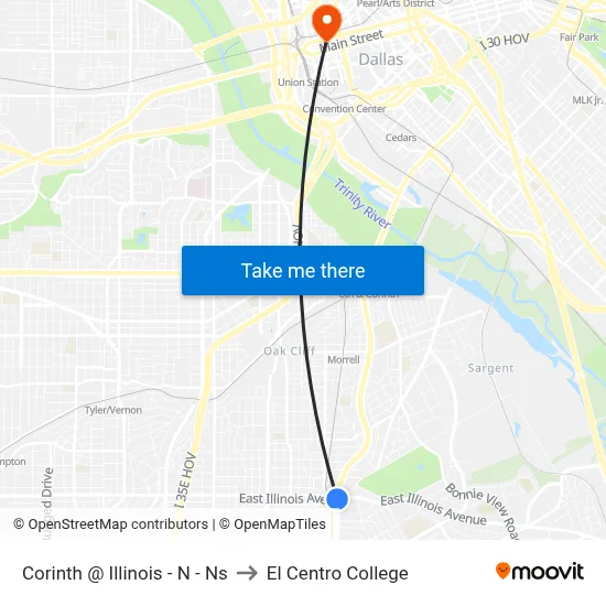 Corinth @ Illinois - N - Ns to El Centro College map