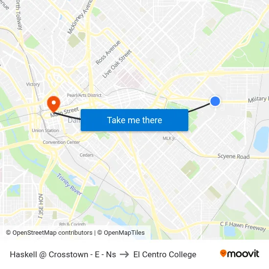Haskell @ Crosstown - E - Ns to El Centro College map