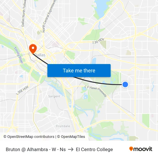 Bruton @ Alhambra - W - Ns to El Centro College map