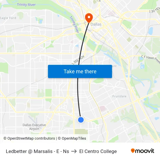 Ledbetter @ Marsalis - E - Ns to El Centro College map