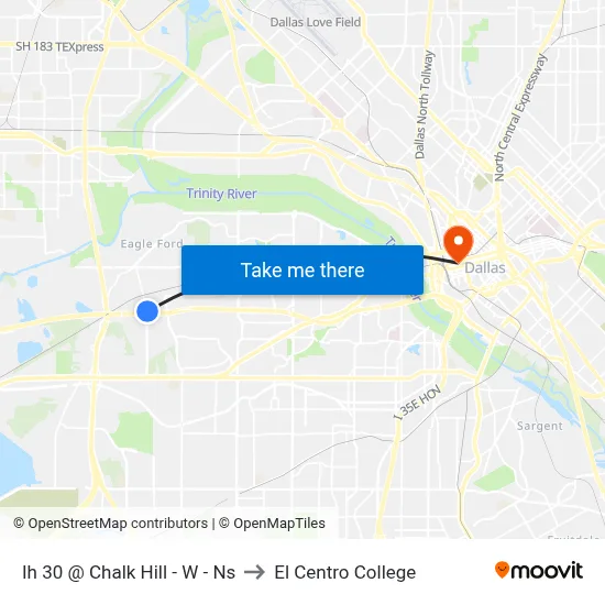 Ih 30 @ Chalk Hill - W - Ns to El Centro College map
