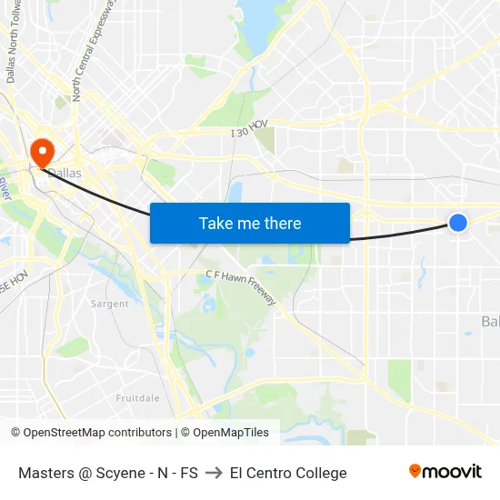 Masters @ Scyene - N - FS to El Centro College map