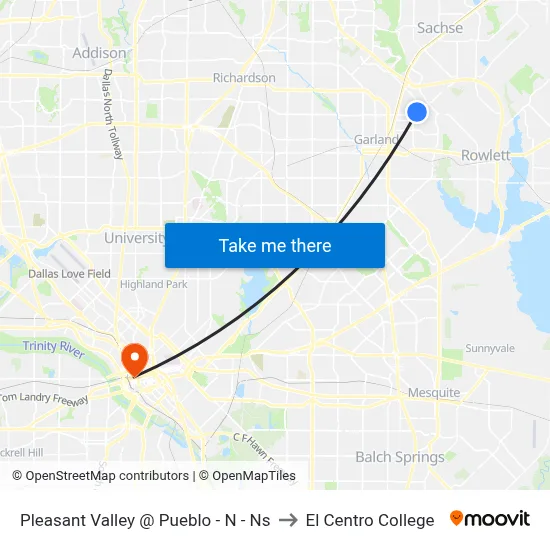 Pleasant Valley @ Pueblo - N - Ns to El Centro College map