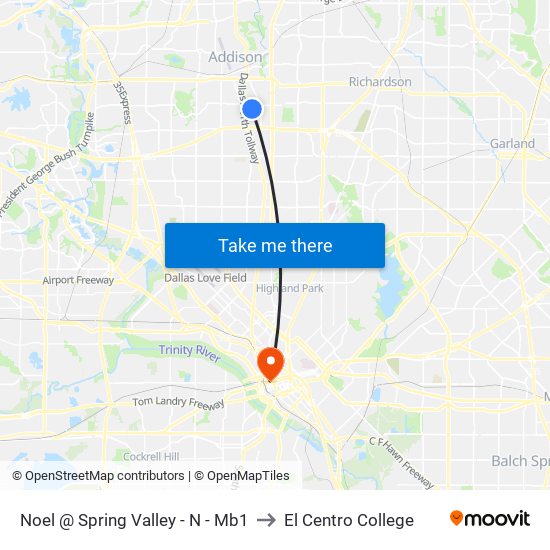Noel @ Spring Valley - N - Mb1 to El Centro College map