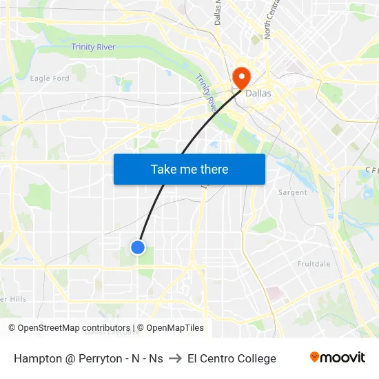 Hampton @ Perryton - N - Ns to El Centro College map
