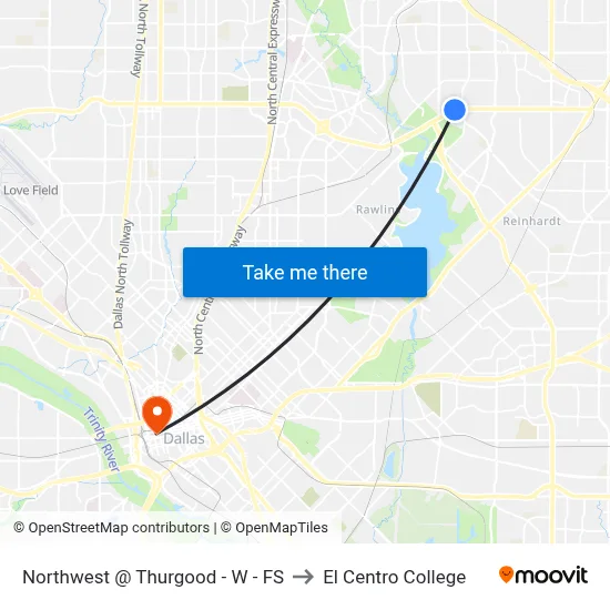 Northwest @ Thurgood - W - FS to El Centro College map