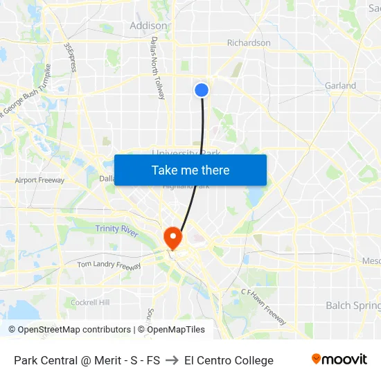 Park Central @ Merit - S - FS to El Centro College map