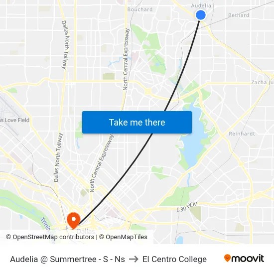 Audelia @ Summertree - S - Ns to El Centro College map