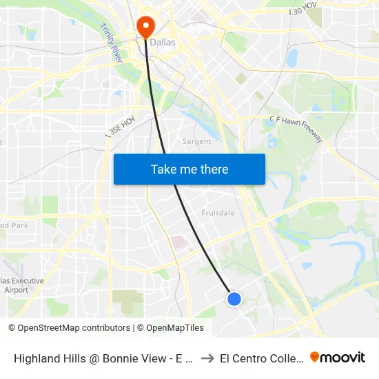 Highland Hills @ Bonnie View - E - FS to El Centro College map
