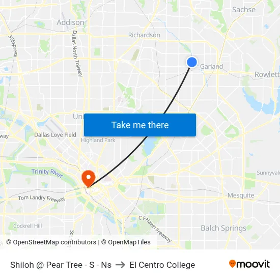 Shiloh @ Pear Tree - S - Ns to El Centro College map