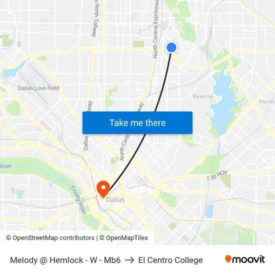 Melody @ Hemlock - W - Mb6 to El Centro College map