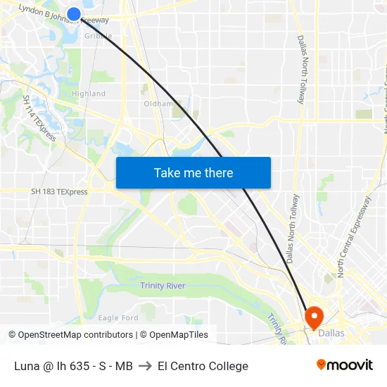 Luna @ Ih 635 - S - MB to El Centro College map