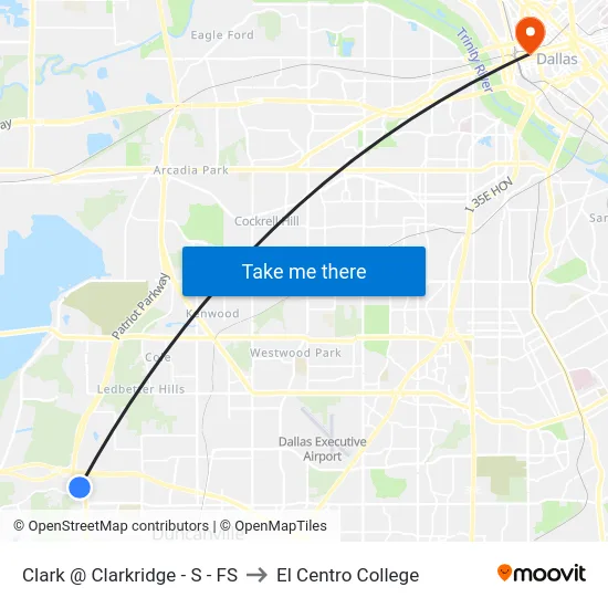 Clark @ Clarkridge - S - FS to El Centro College map