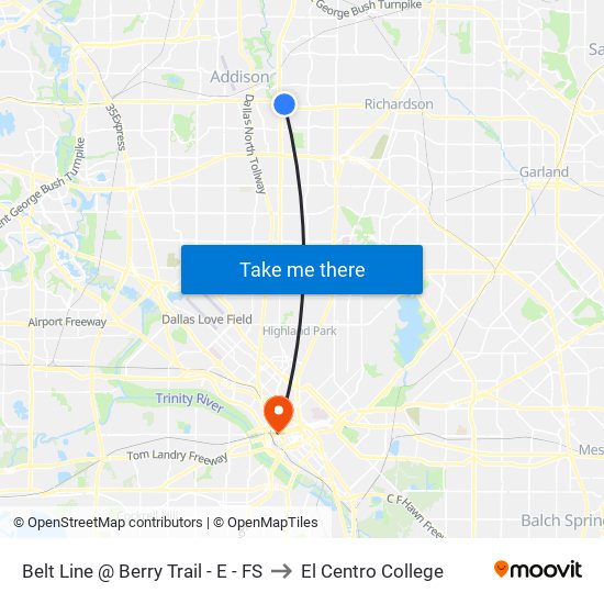 Belt Line @ Berry Trail - E - FS to El Centro College map