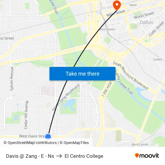 Davis @ Zang - E - Ns to El Centro College map