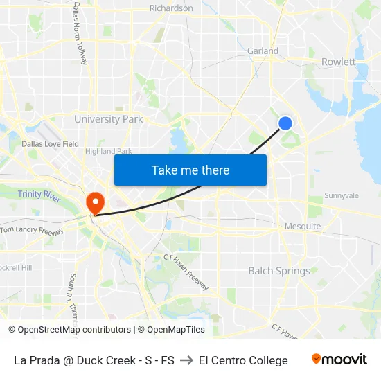 La Prada @ Duck Creek - S - FS to El Centro College map