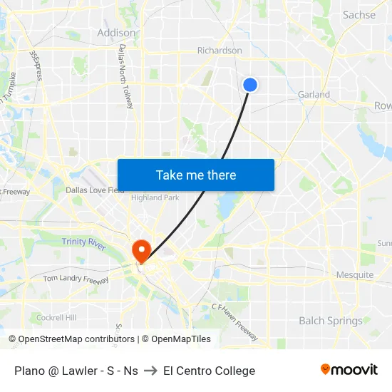 Plano @ Lawler - S - Ns to El Centro College map