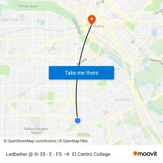 Ledbetter @ Ih 35 - E - FS to El Centro College map