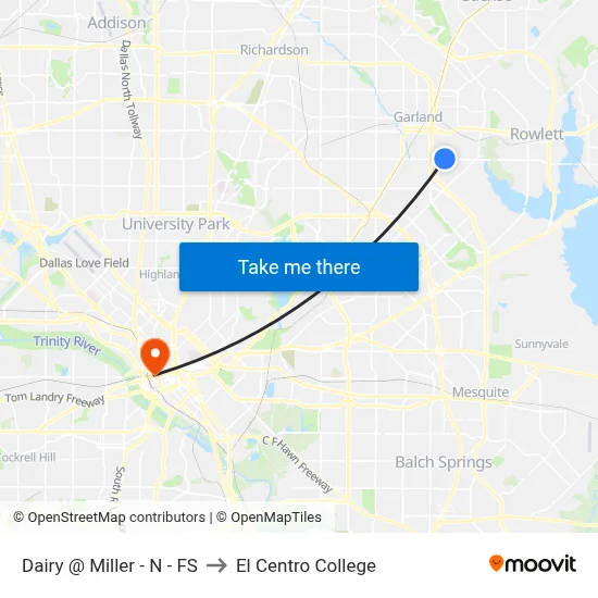 Dairy @ Miller - N - FS to El Centro College map
