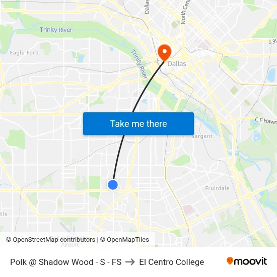 Polk @ Shadow Wood - S - FS to El Centro College map