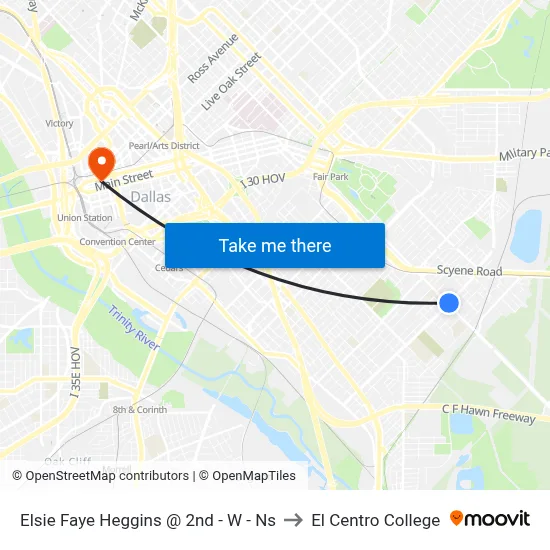 Elsie Faye Heggins @ 2nd - W - Ns to El Centro College map