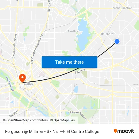 Ferguson @ Millmar - S - Ns to El Centro College map
