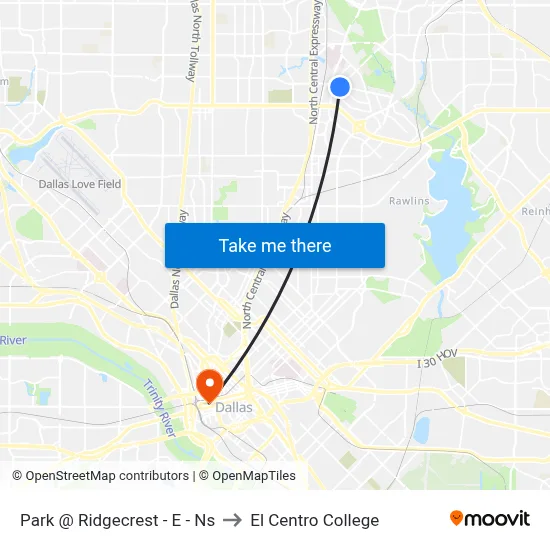Park @ Ridgecrest - E - Ns to El Centro College map