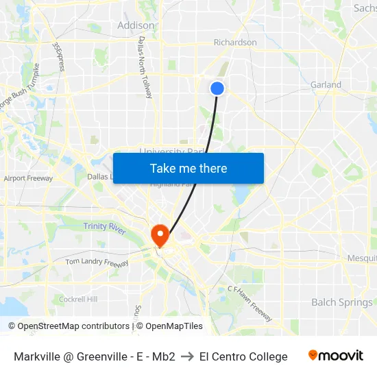 Markville @ Greenville - E - Mb2 to El Centro College map