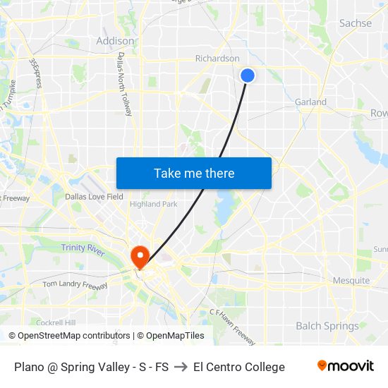 Plano @ Spring Valley - S - FS to El Centro College map