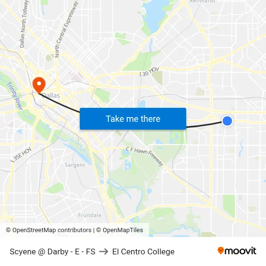 Scyene @ Darby - E - FS to El Centro College map