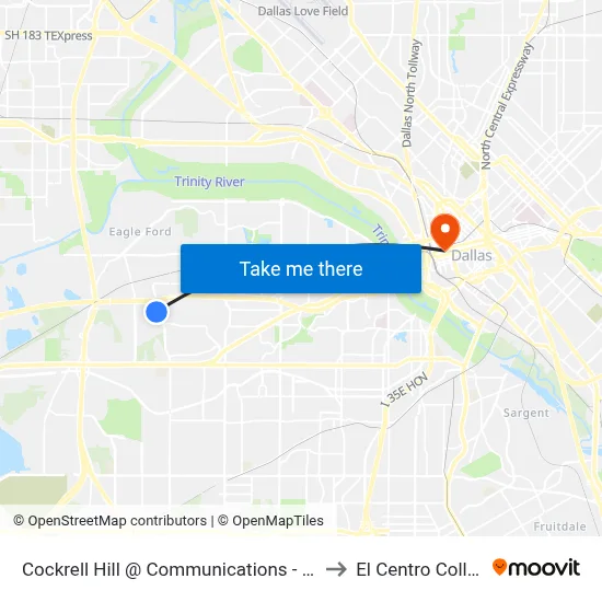 Cockrell Hill @ Communications - S -  FS to El Centro College map