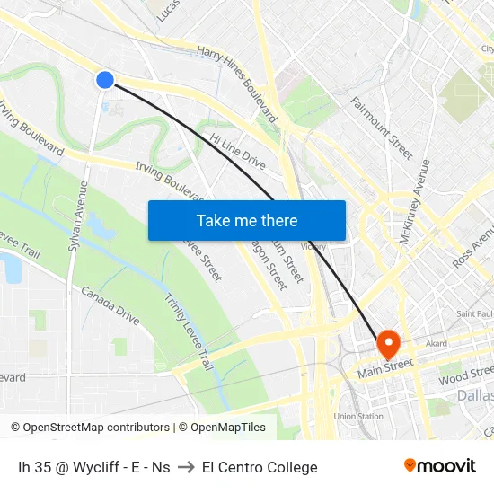 Ih 35 @ Wycliff - E - Ns to El Centro College map
