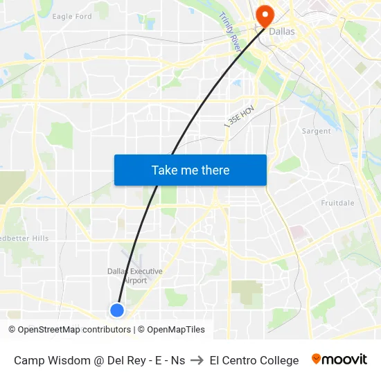 Camp Wisdom @ Del Rey - E - Ns to El Centro College map
