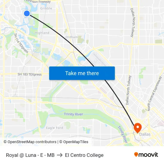 Royal @ Luna - E - MB to El Centro College map