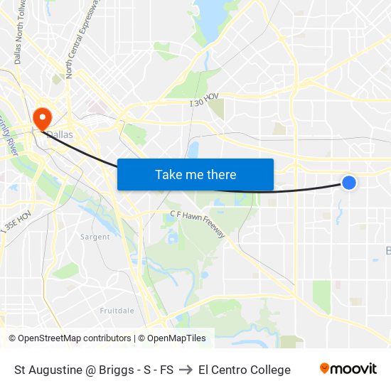 St Augustine @ Briggs - S - FS to El Centro College map