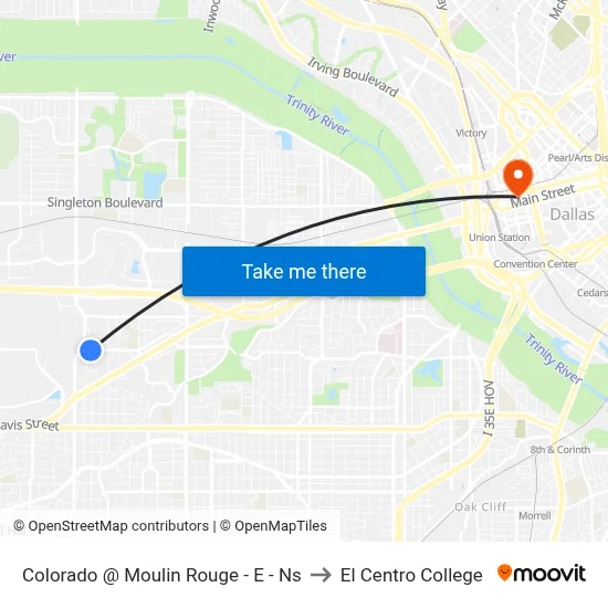 Colorado @ Moulin Rouge - E - Ns to El Centro College map