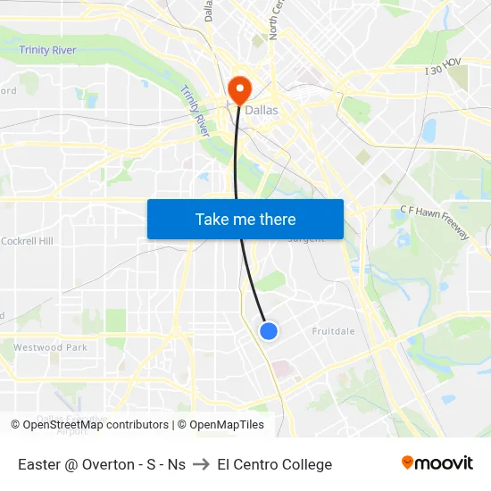 Easter @ Overton - S - Ns to El Centro College map