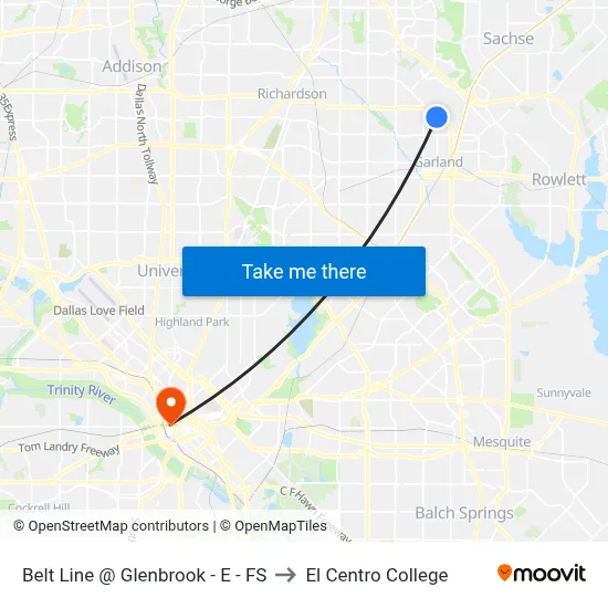 Belt Line @ Glenbrook - E - FS to El Centro College map