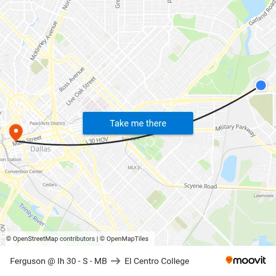 Ferguson @ Ih 30 - S - MB to El Centro College map