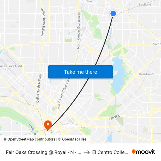 Fair Oaks Crossing @ Royal - N - FS to El Centro College map