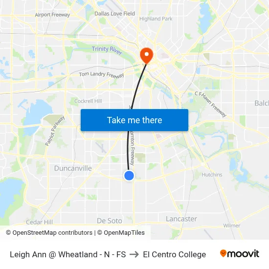 Leigh Ann @ Wheatland - N - FS to El Centro College map