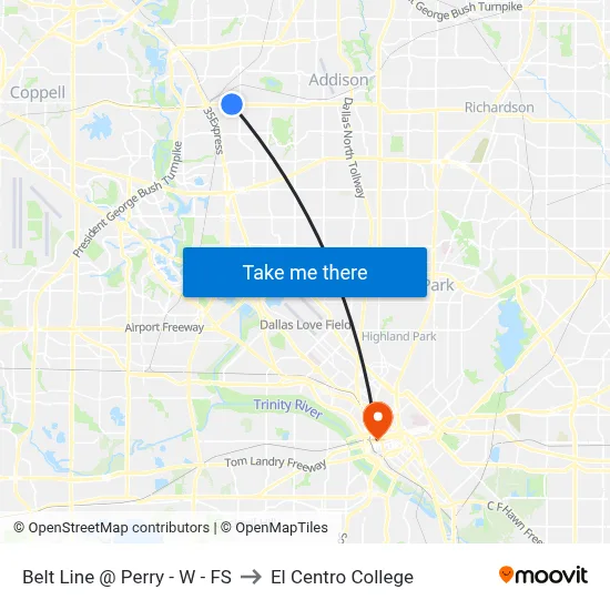 Belt Line @ Perry - W - FS to El Centro College map