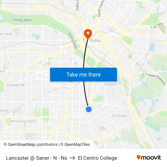 Lancaster @ Saner - N - Ns to El Centro College map